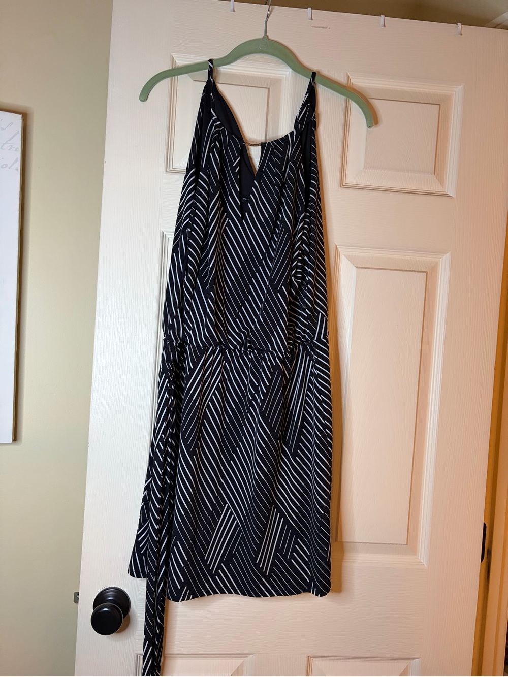 White House Black Market Black and White Striped Women's Dress